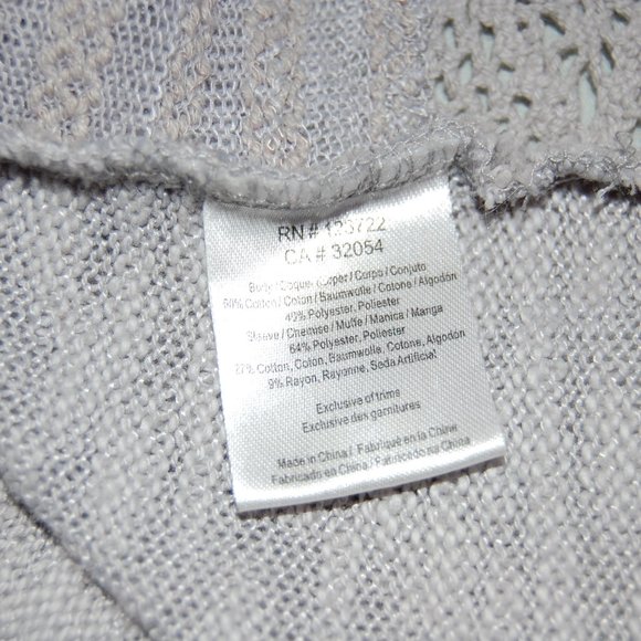 Anthropologie One September Crocheted Heirloom Pullover Gray Medium - Picture 5 of 9